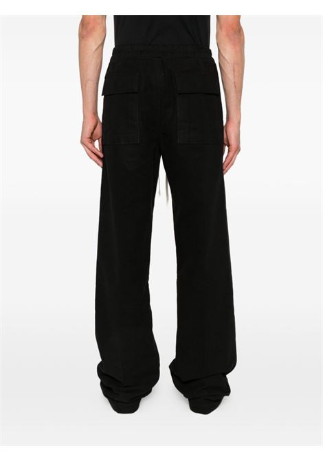 Black cotton-blend straight-leg trousers Rick owens - men RICK OWENS | RU02E1378TE09